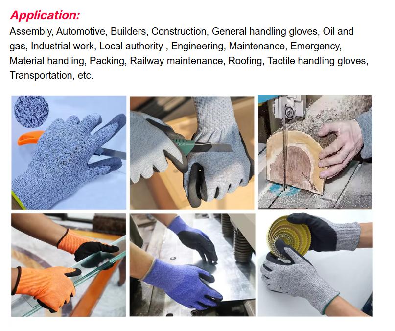 CE Level 5 Anti-Cut Gloves with HPPE Cut-Proof Technology Work Safety Protection Glove