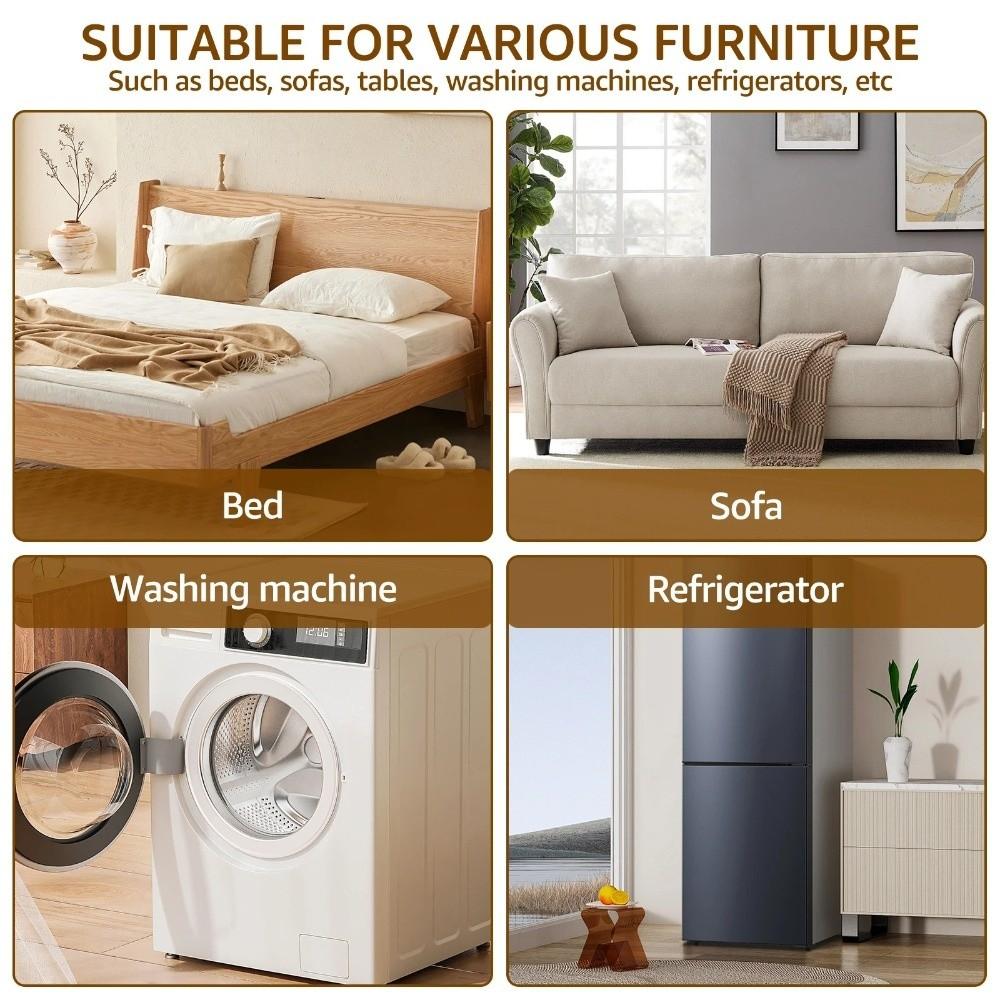 4pcs L Shape Height Increasing Pad Black Anti-slip Pad Universal Furniture Riser Desk