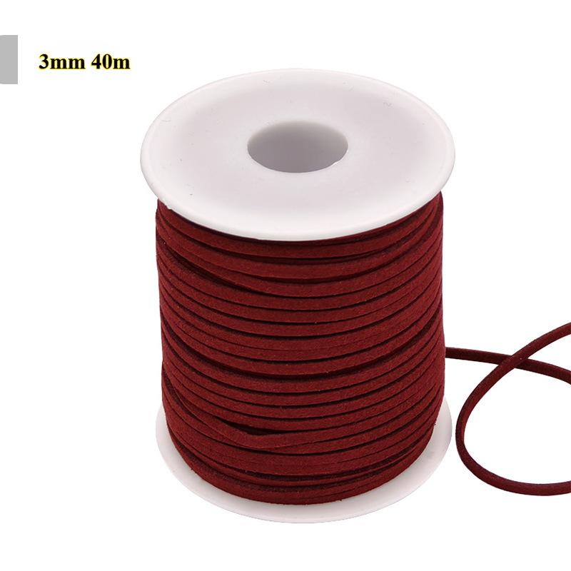 3mm 40m Leather Rope Floral Bouquet Wrap Ribbon for DIY Gift Packaging and Handmade Crafts Apparel Sewing Supplies