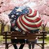 1 Stück Amerikanische Flagge Regenschirm Tragbar Faltbar Eisenrahmen Lochknochenstruktur Outdoor Heim Regenschirm