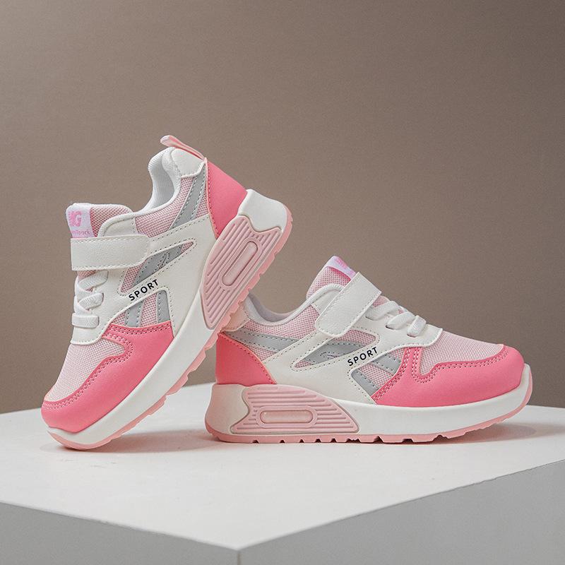 Boys and girls mesh sneakers 2025 autumn new fashion soft sole non-slip breathable medium and older children's versatile dad shoes