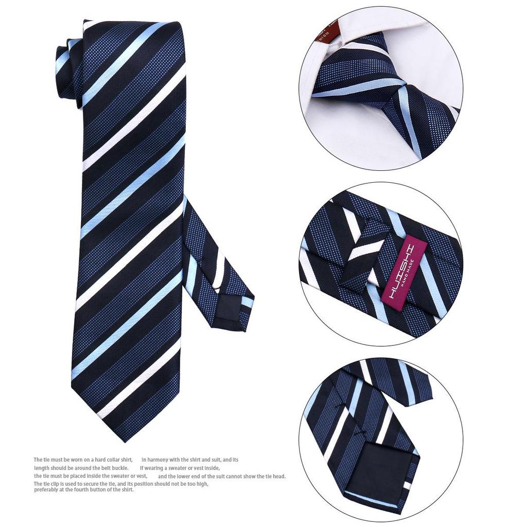 Hochwertige Herren-Seidenkrawatte, 8 cm breit, für Business und Hochzeitsanzug, mit diagonalen Streifen und Karomuster