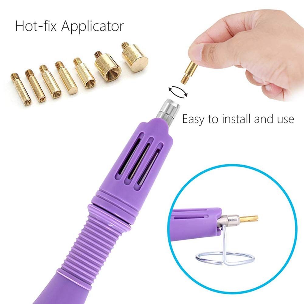 9pcs DIY Hot-fix Rhinestone Applicator Ergonomic Heated Rhinestone Pen Inlay Rhinestones Tool  Bags