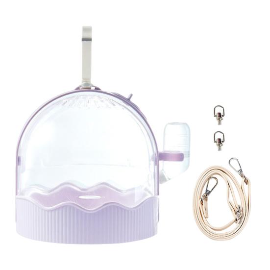 Hamster Carrier Cage Portable Small Pet Travel Case with Water Bottle Shoulder Strap Breathable Guinea Pig Outgoing Cage for Dwarf Hamster Chinchilla