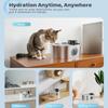108oz/3.2L Stainless Steel Wireless Cat and Dog Drinker Rechargeable Automatic Pet Drinker Water Fountain Motion Sensor Bowl