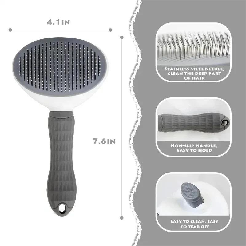 Brosse pour chien peigne pour chat autonettoyant brosse dépilatoire pour animaux de compagnie pour chiens chats outils de toilettage peigne démêlant pour animaux de compagnie accessoires pour chiens
