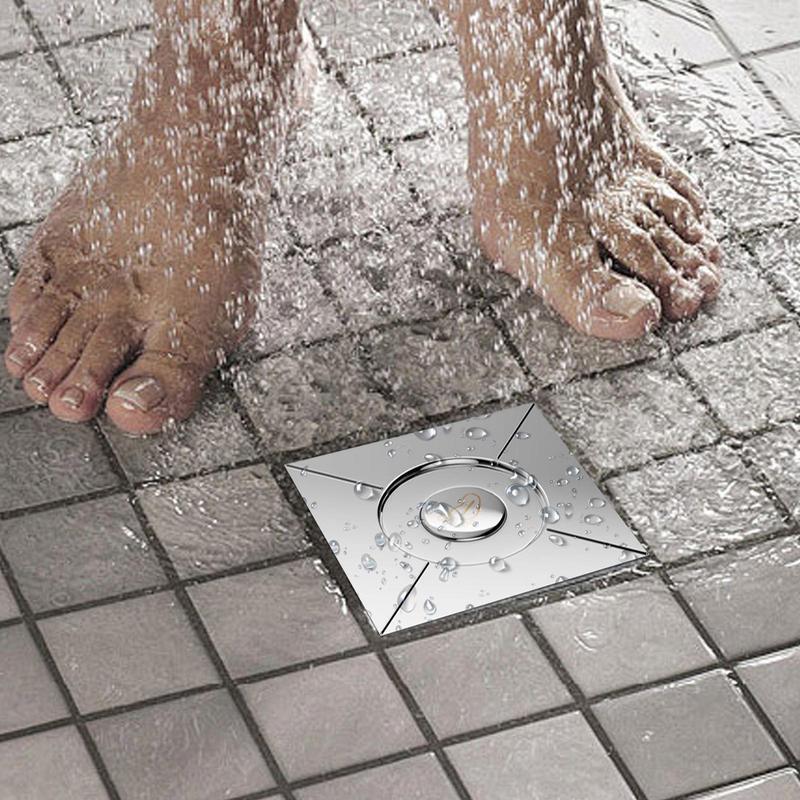 Shower Drain Cover Press-Type Shower Drain Hair Catcher With Removable Strainers Anti-Clogging Garbage Disposal Cover For