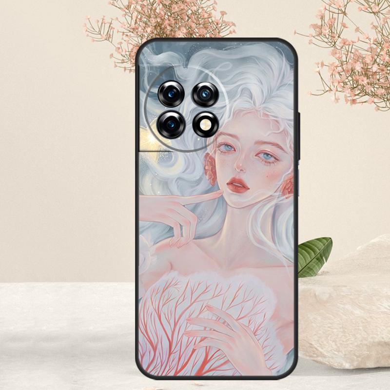 Cute And Beauty Girl Color Painting Case For OnePlus 15 R 13 13T 13R 12 12R 11 10T 8T 9 10 Pro Nord 5 CE 4 3 Lite N20 N30 Cover