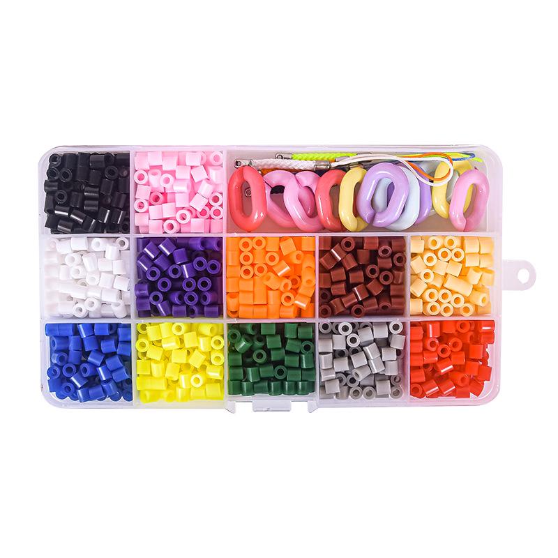 Perler & Hama Beads 15-Compartment Ring Set, 1200-Piece 3D Puzzle Educational Toy for Kids
