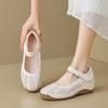 Retro Wedge Heel Velcro Mother Shoes Women's Autumn New Hollow Breathable Women's Shoes Simple Women's Sandals
