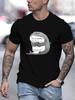 ZX Summer Angry Shark Pattern Printed Mens Creative Top Casual Short Sleeve Round Neck Tshirt Summer Outdoor Mens Wear
