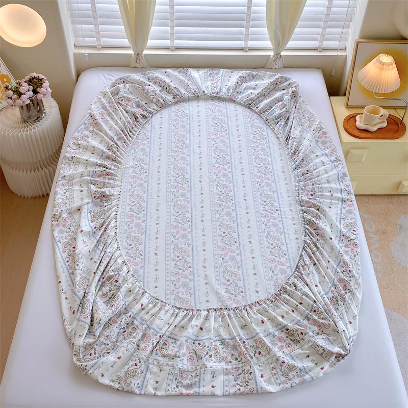 100% Cotton Fitted Sheet Soft Bed Cover Home Elastic Bedsheets Adults Kids Bed Linen Sabanas Para Cama (No Pillowcase)