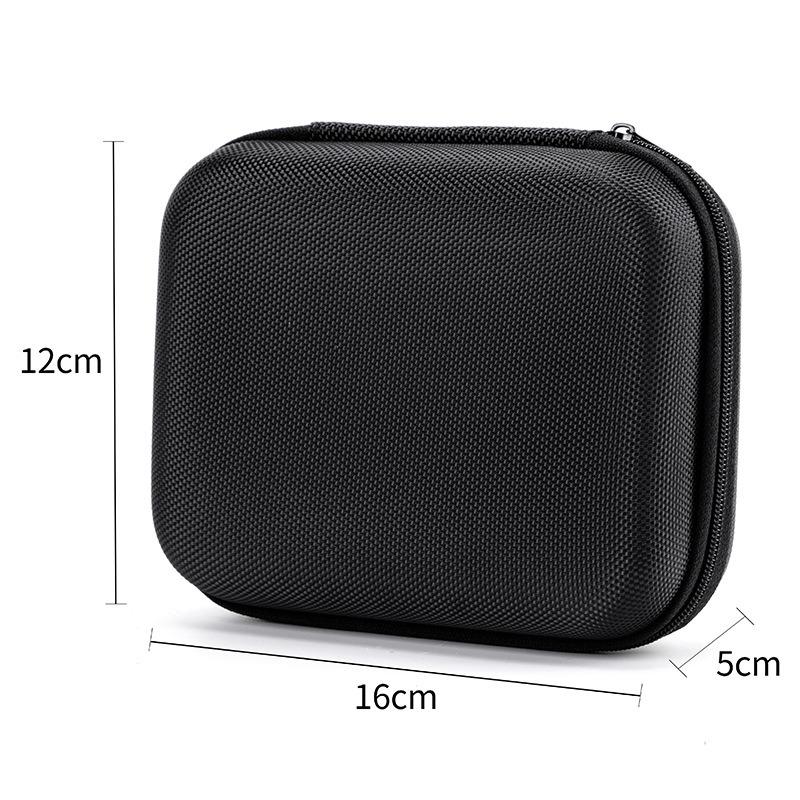 1Pc Hard Shell EVA Storage Box Black Portable Zipper Pouch Carrying Bag Protective Storage Case for Earphone Digital Accessories
