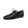 Fashion Women's New Spring and Autumn Square Headed Genuine Leather Carved Lace Up Customized Large Low Heel Blake Single Shoes