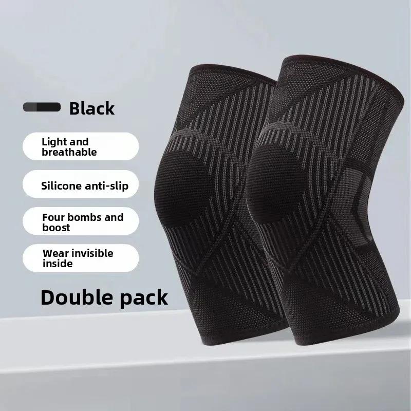 

1Pair Sports Knee Pads Breathable Anti-collision Shock-absorbing Compression Knee Support Fitness Cycling Joint Protection Gear L чорний