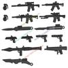 MOC Stavebnice Mini Akční Figurka Příslušenství Kuše Blackhawk Kamuflážní Štít Plamenný Meč Vrtulník DIY Kostky Hračka Dárky