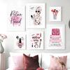 Pink Fashion Wall Posters Perfume Makeups Canvas Painting Wall Art Modern Nails Print Pictures Nordic Girl Bedroom Home Decor