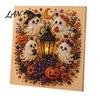 Artistic Halloween Holiday Crafts Ghost Faux Pearl Art DIY Kit, Spooky 3D Bead Cool Pattern Kits Painting Crafts, Gothic Wall for Adults Beginners