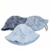 Korean Style Bow Fisherman Hat Sweet Sunscreen Hat Fashion Denim Bucket Hats  For Women