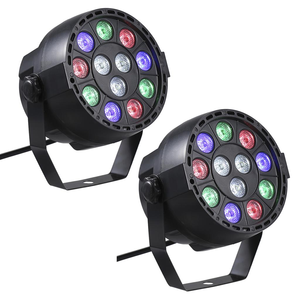 AC90-240V 12 LED-uri Par Lights 8 canale RGBW Iluminare scenă de amestecare a culorilor cu DMX Strobe și sunet