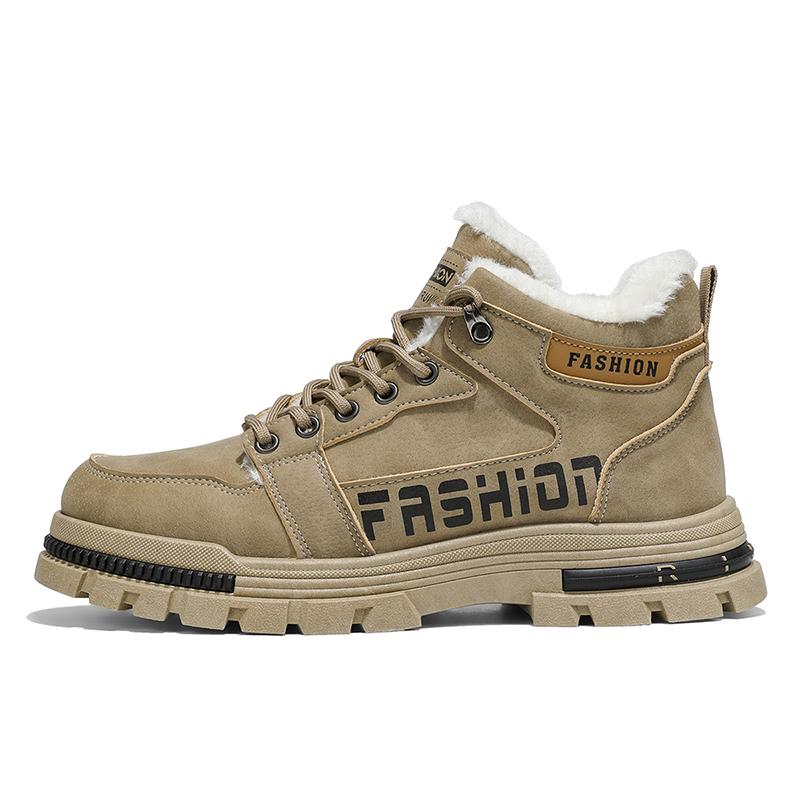 Men's Casual Outdoor High Top Work Winter Slip-resistant Fashion Shoes Plus Size Comfort Shoe Wear-resistant Thicken Cotton Shoe
