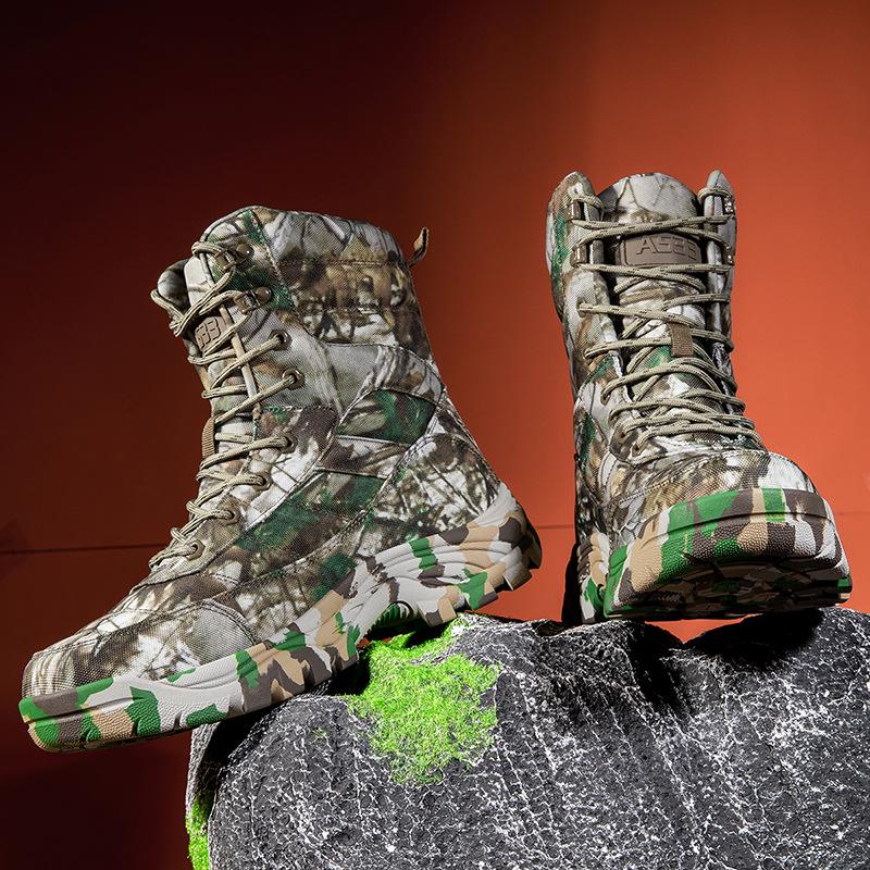 Men's High-Top Camouflage Desert Combat Boots - New Styles, Large Sizes Available