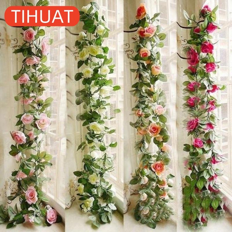 Artificial Ivy with Flowers 2.4 Meters for Decoration