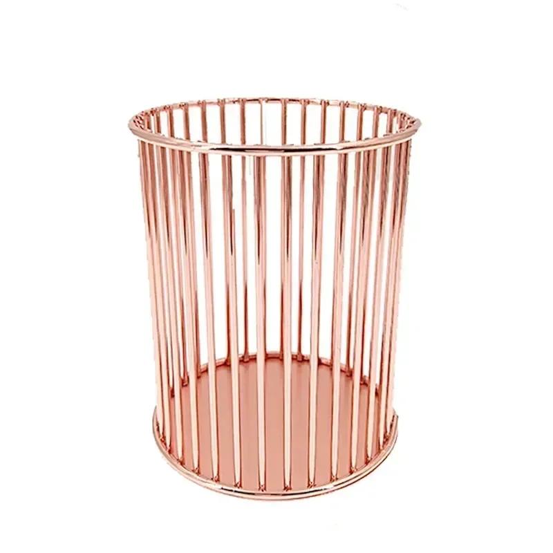 Cosmetic Makeup Brush Storage Box Cylinder Body Lipstick Organizer Holder for Handcrafted Iron Storage Solution