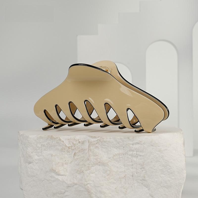 

Заколка для волос из французского ацетата Wjia: Простой, большой зажим в виде акулы для женщин