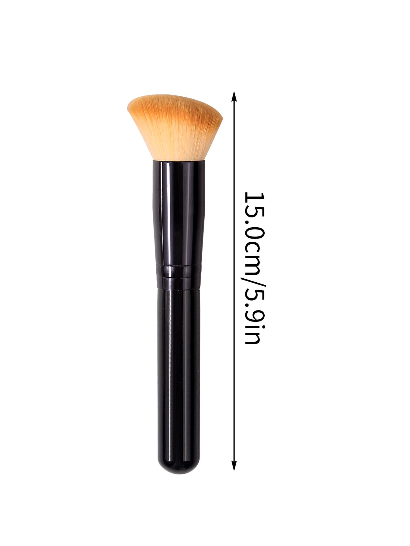 

Single Black Wooden Handle Makeup Brush - All-in-One Face Powder, Loose Powder & Blush Cosmetic Brush Tool чёрный