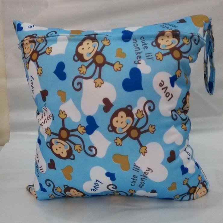Baby Cartoon Print Diaper Bag With Zipper And Polyester Storage For New Parents