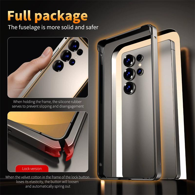 Luxury Aluminium Alloy Frame Slim Bare Machine Case For Samsung S26Ultra S25 S24 Plus Heat Dissipation TPU Coner Anti-drop Cover