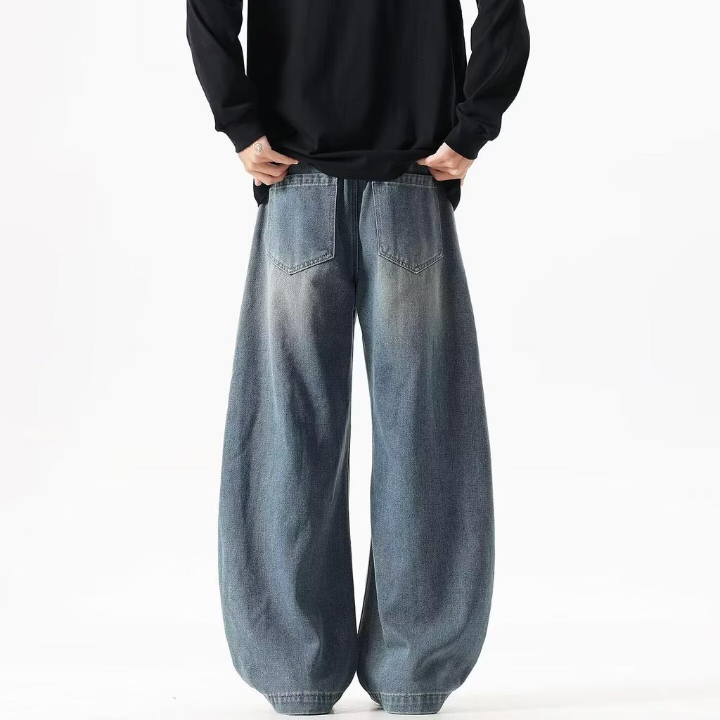 Jeans men's spring and autumn American trendy brand loose straight wide-leg pants new boys casual versatile long pants