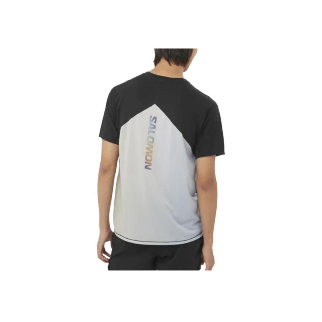 Salomon Color Block Slim Fit Crew Neck T-Shirt Men Tops Black LC2423000