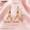 SIMJOO Rose Gold Color Fashionable Geometric Shape Noble Women's Stone Earrings Pendants