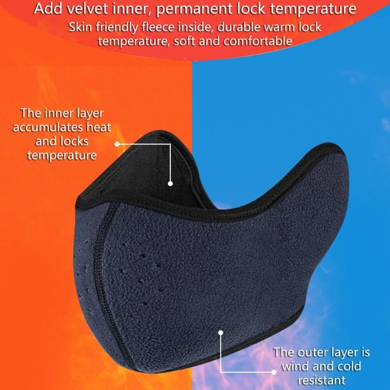 Wind Proof Earmuffs Warm Fleece Ear Protections Breathable Mask Winter Outdoor Riding Half Face Mask Winter Warm Scarf