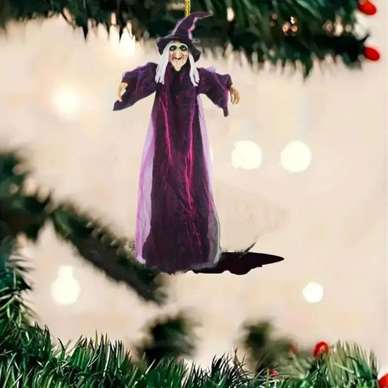 1/2/3/5Pcs Car Pendants Halloween Witch Outdoor Decorations with Lanyard Easy To Hang Ornament Hanging Haunted House Creep Prop