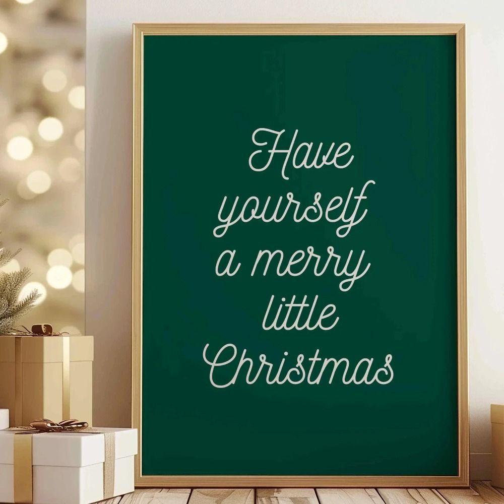 Vintage Christmas Metal Wall Decoration, Holiday Sticker Sign