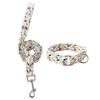 Thick Rope Dog Collar with Leash Flower Print Pet Collars Combo  Small Medium Large Dogs