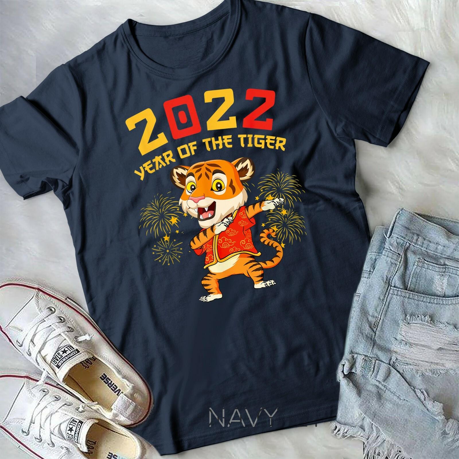 Dabbing Year Of The Tiger Happy Chinese New Year 2022 Unisex Youth T-shirt M