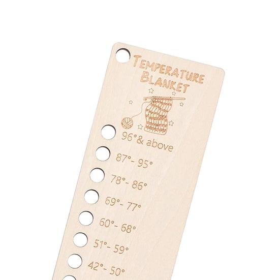 2Pcs Temperature Blanket Color Chart Knitting Crochet Projects Wool Organizer Blanket Planner Fahrenheit Celsius Wood Board Handmade Gift
