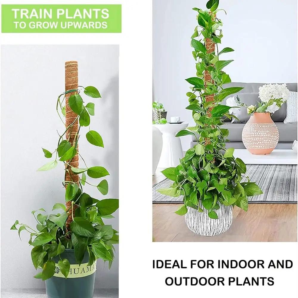 1 st kokosnötsskal mossa palmrör kokosfiber totemstolpar trädgårdsarbete kokosstav sträckbar växtklätterställ böjbar 60/110cm