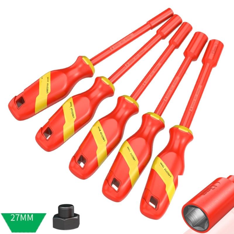 Mehrgrößen-isolierter Steckschraubendreher-Satz mit rutschfestem Griff, isoliertes Handwerkzeug für präzise Elektroreparaturen