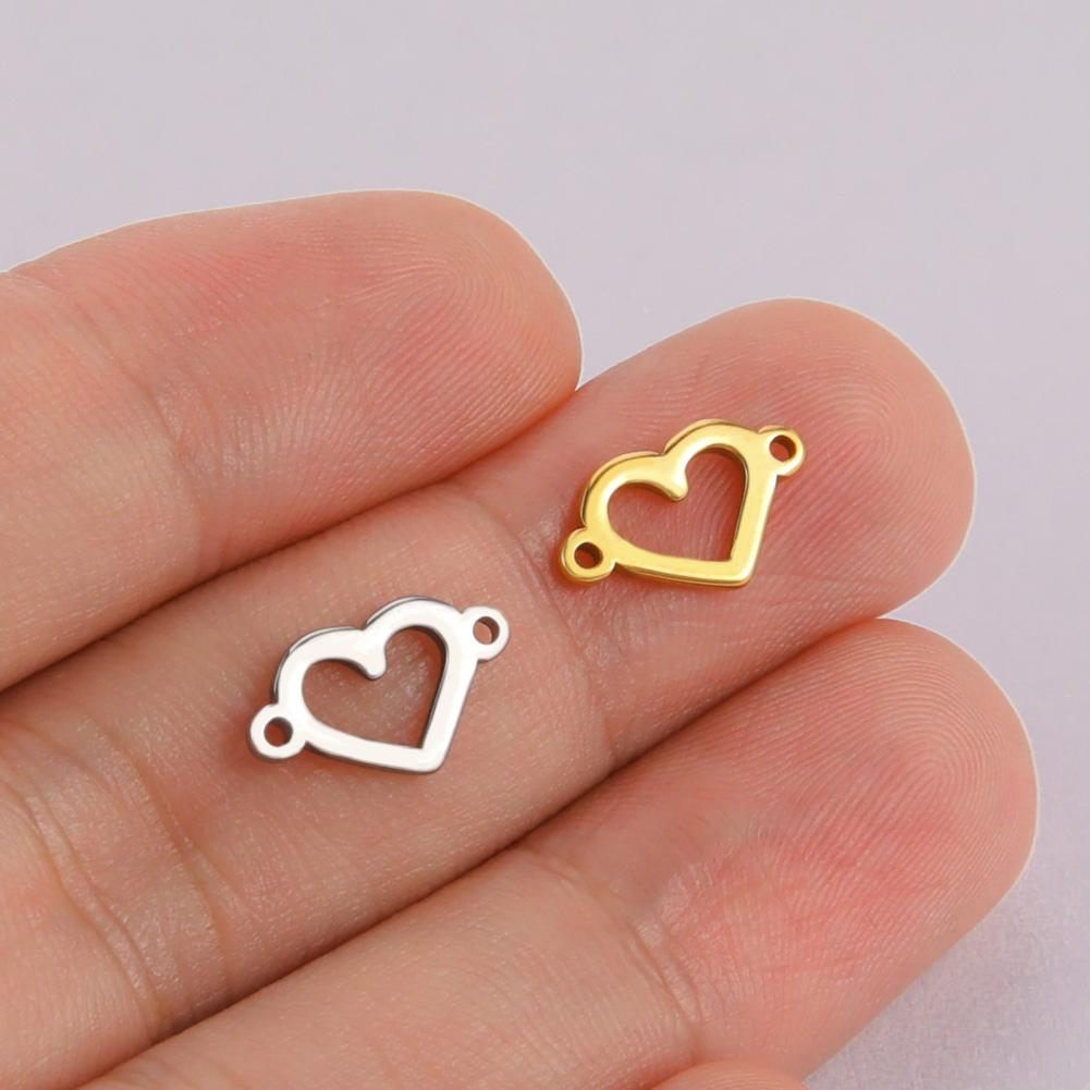 Teamer 5pcs Stainless Steel Charms for Jewelry Making DIY Accessories Sun Star Heart Moon Pendant for Bracelet Necklace Earrings