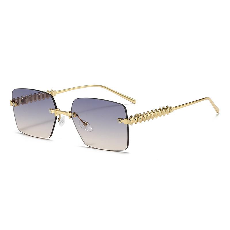 

New Vintage Frameless Square Sunglasses Women Men Rectangle Sun Glasses Female Eyewear Sunglasses for Male Female Eyeglasses MULTI