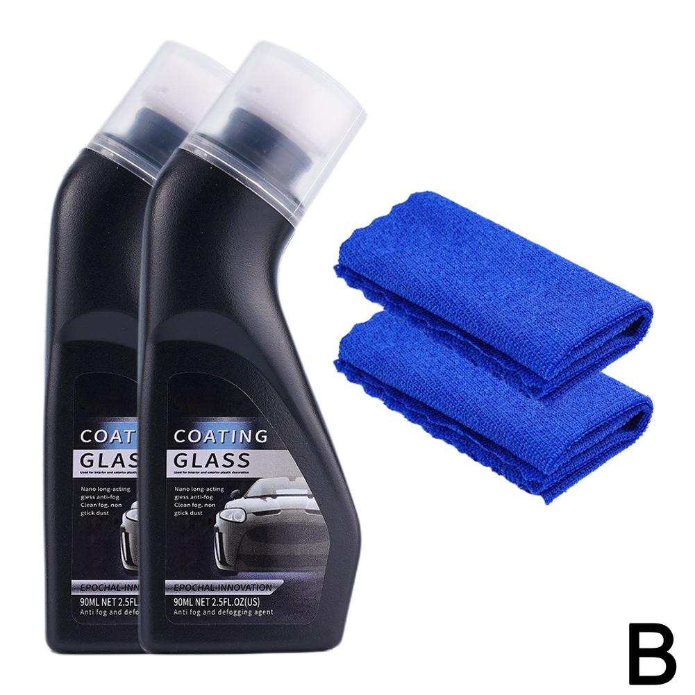 1/2 Stück 90ml Antibeschlagmittel Helmvisier Wischer Rückspiegelglas Flüssigkeit Windschutzscheiben Nebelabweisendes Spray für Autozubehör