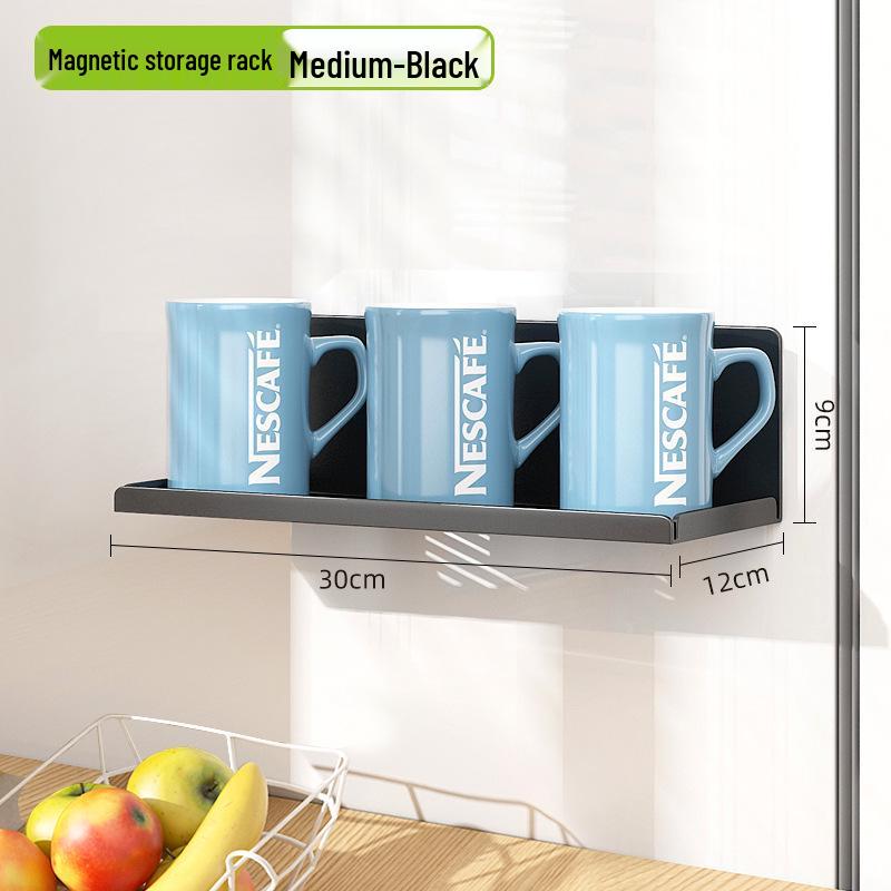 Magnetic Kitchen Refrigerator Storage Rack - Wall-Mounted Water Cup Holder & Drainer for Glass Cups