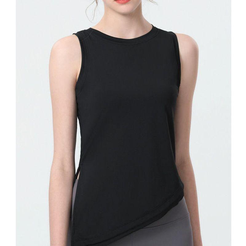 

Fashion Loose T-shirt Thin Elastic Yoga Clothes Blouse Black S