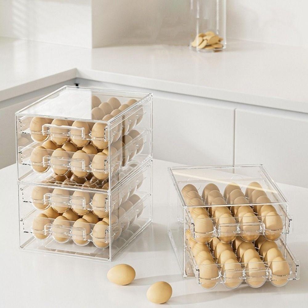 Drawer Style Egg Preservation Box Transparent Egg Container Practical Egg Storage Box  Refrigerator