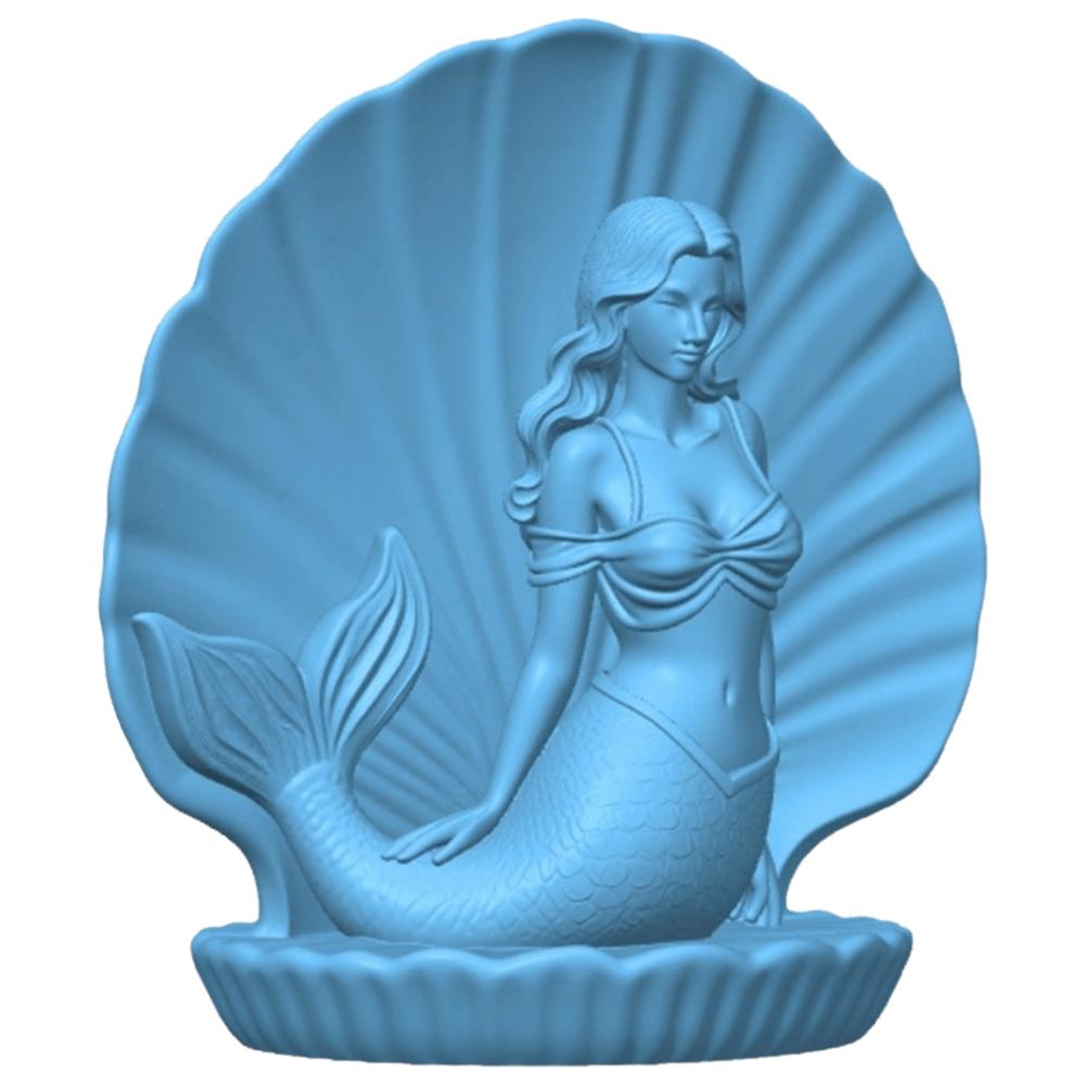 Leichter Luxus Meerjungfrau in Muschel Statue 3D Gedruckt Schreibtisch Dekoration Meerjungfrau Figur Geschenk
